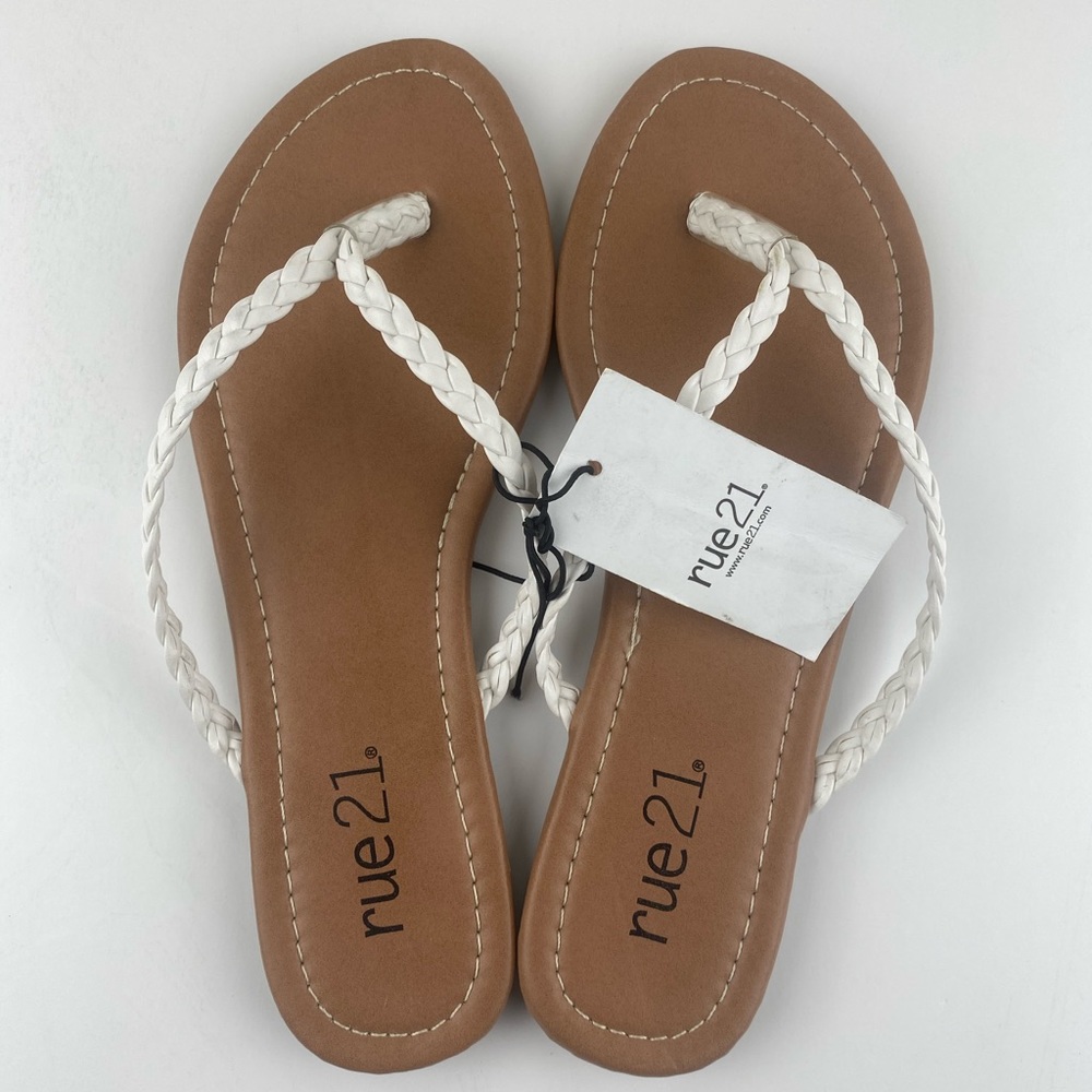 rue21 white rubber casual sandals size 6